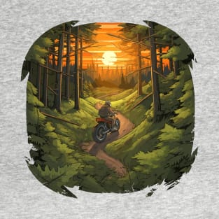 Motorcycle on a Winding Trail T-Shirt